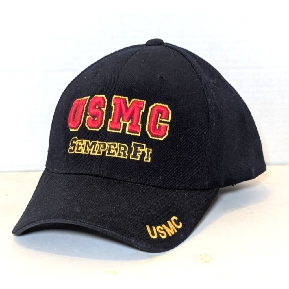 Rapid Dominance USMC Baseball Cap Hat Men's Black Adjustable Embroidered NWOT